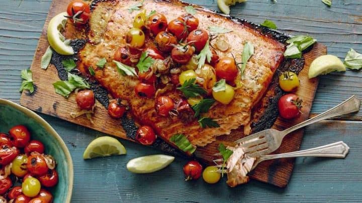 Top view Blueberry Cobbler with slice missing