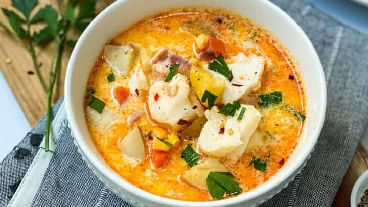 Side view of Quick and Easy Fish Chowder