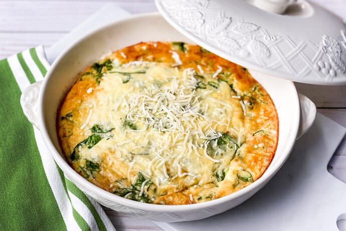 Easy Crustless Quiche with Bacon, Cheese and Spinach - 31 Daily
