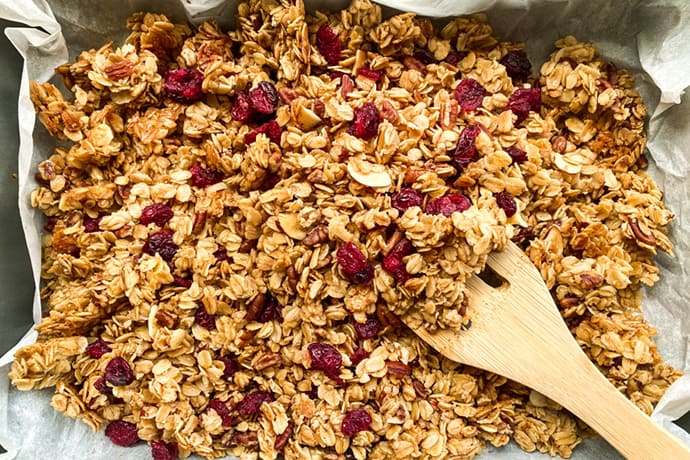 Pan filled with Healthy Granola