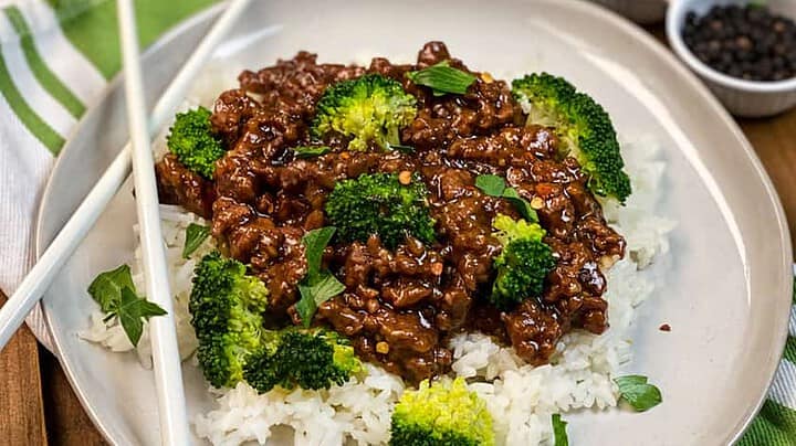 Closeup of Instant Pot Beef and Broccoli