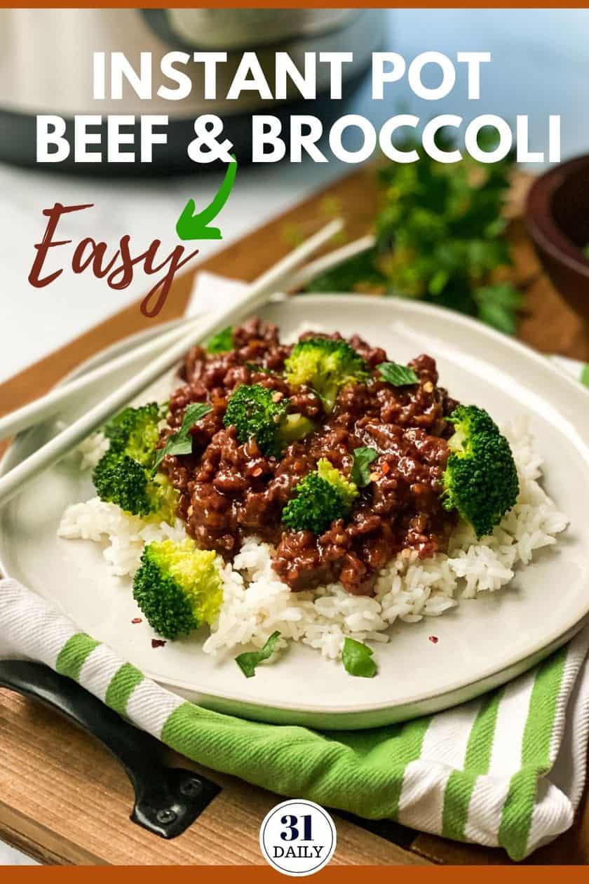 Pinterest Pin for Easy Instant Pot Beef and Broccoli