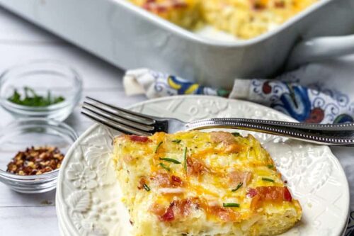 Easy Hashbrown Breakfast Casserole Recipe Cut Into Squares