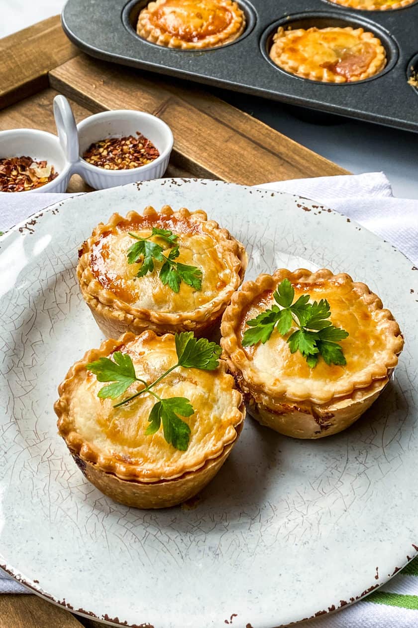 Closeup view of Beef Pot Pies