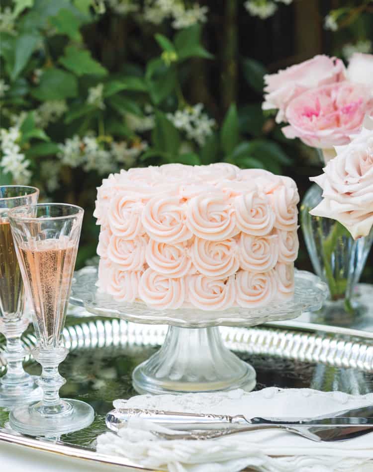 Blushing Bouquet Cake with Pink Icing