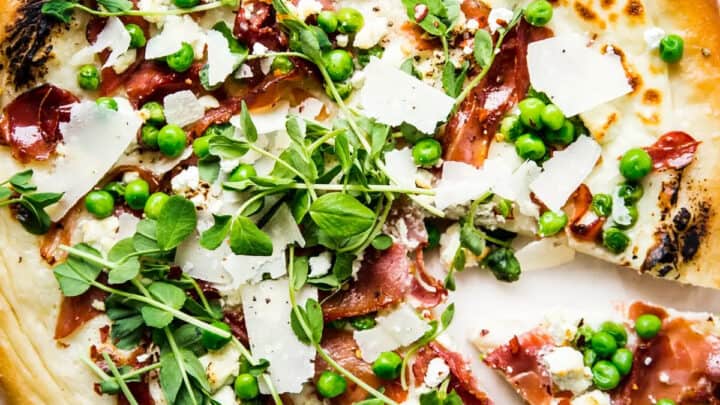 Spring Pizza with Peas
