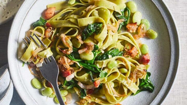 Spinach Pancetta Pasta