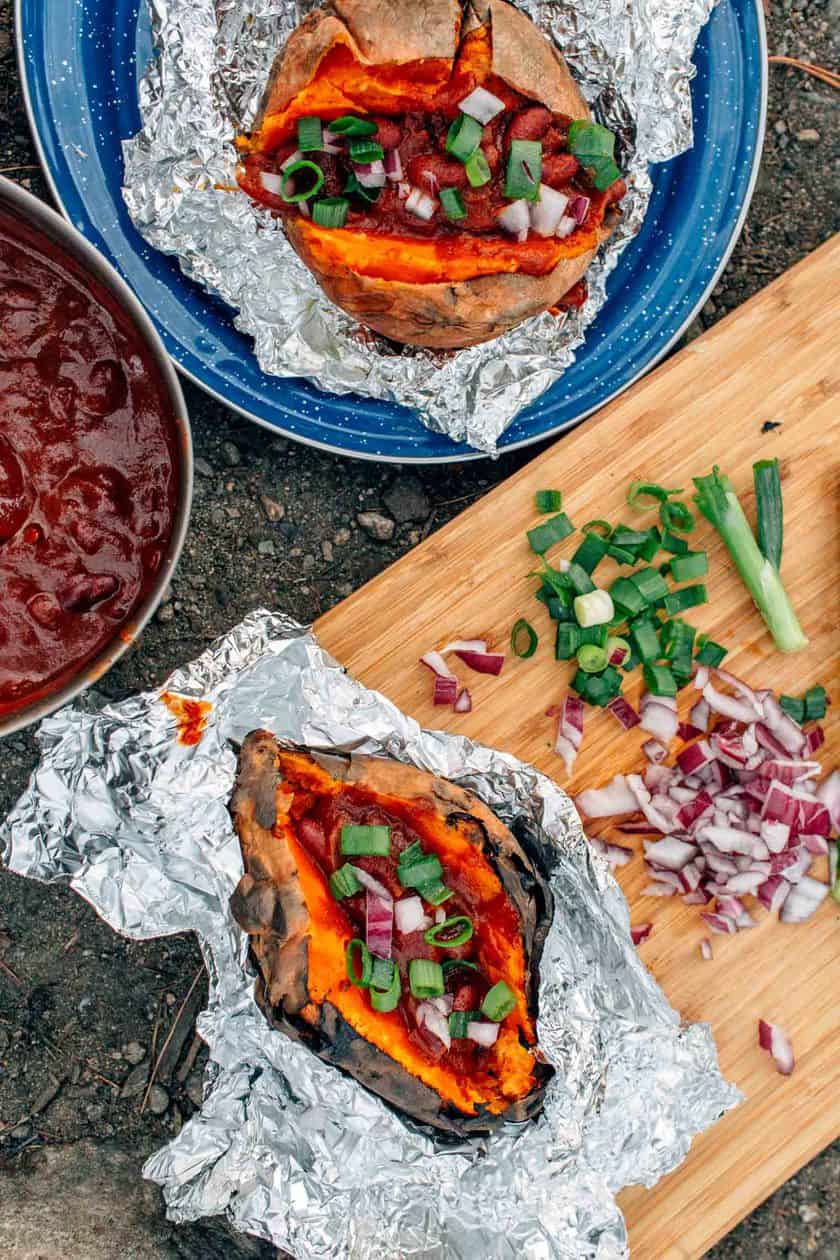Foil Wrapped Sweet Potatoes for Camping Recipes