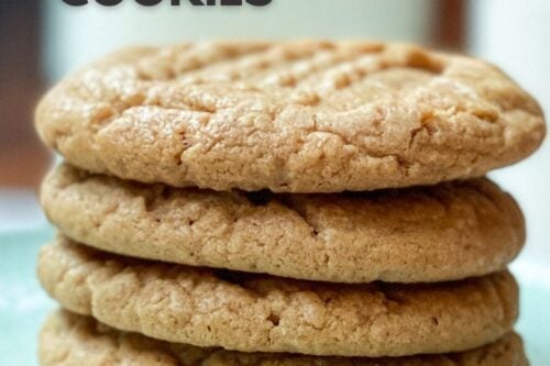 Pinterest Pin for 3 Ingredient Peanut Butter Cookies
