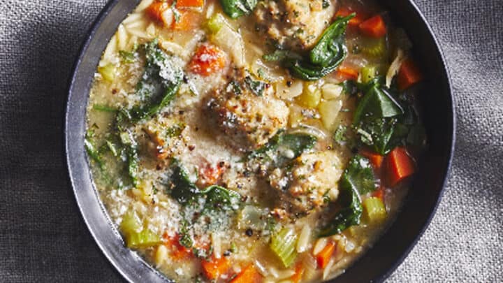 Italian Wedding Soup in a Bowl for Fall 400 Calorie Dinners