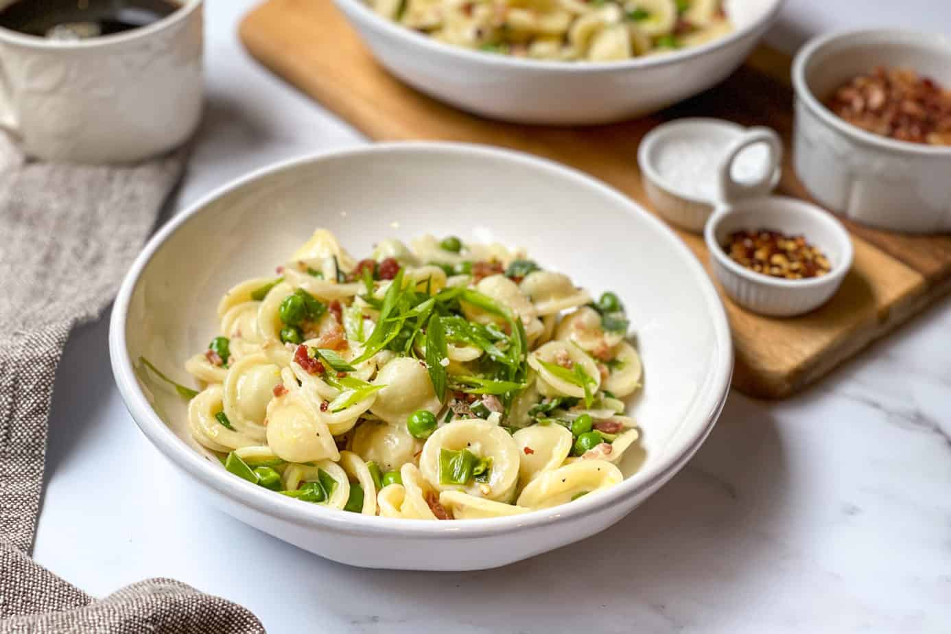 Crème Fraiche Pasta Recipe with Peas and Bacon 31 Daily