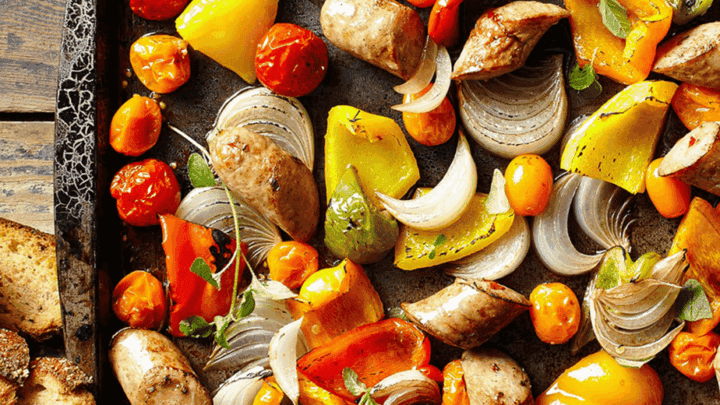 Sheet Pan Sausage and Veggies for December Sheet Pan Dinners