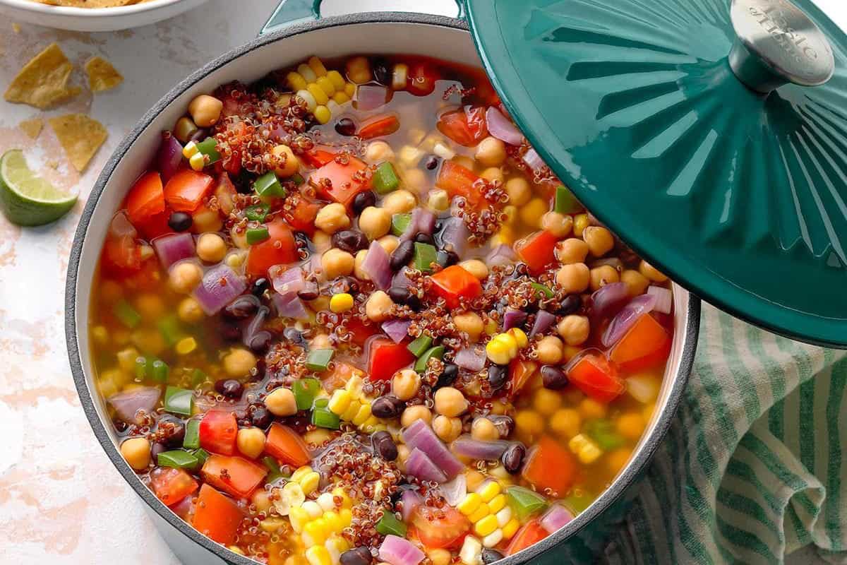 Chickpea Tortilla Soup for December One Pot Dinners