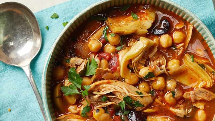 Chicken and Chickpea Soup for DASH Diet Dinners