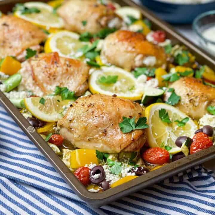 Simple Mediterranean Greek Chicken Sheet Pan Dinner-image