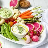 Spring Crudites Platter with Dill Yogurt Dip