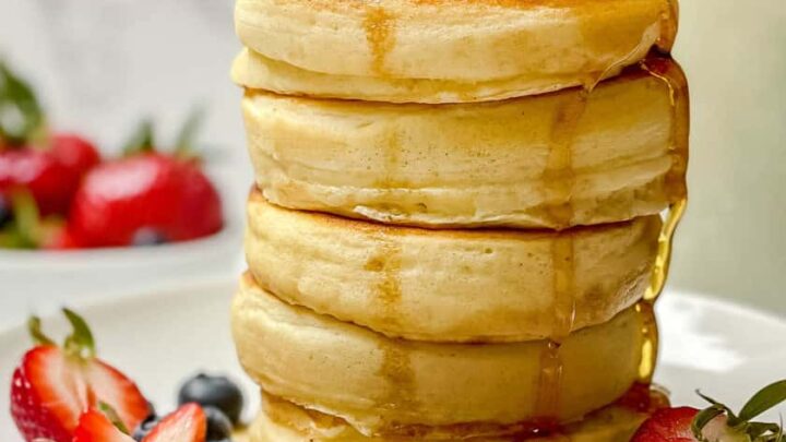 Fluffy Pancakes made with an egg ring