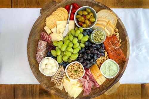 Top view of Mediterranean Charcuterie Board