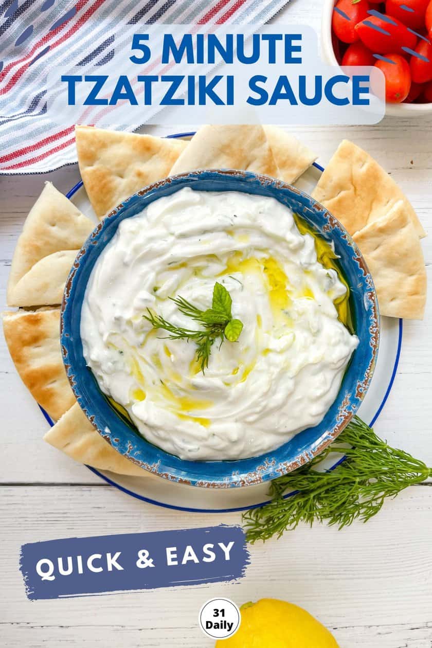 5 Minute Greek Tzatziki Sauce 31 Daily