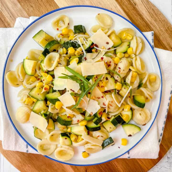 Parmesan Corn and Zucchini Pasta