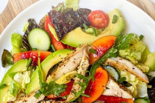 Pinterest Pin for The Secret to a Delicious 15 Minute Chicken Salad