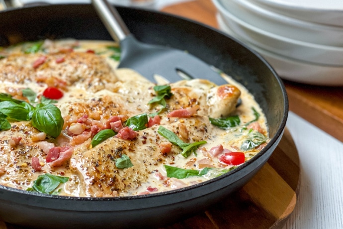Easy Skillet Creamy Tuscan Chicken with Spinach - 31 Daily