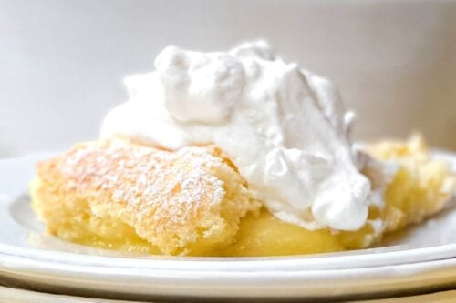 Pinterest Pin for Baked Lemon Pudding
