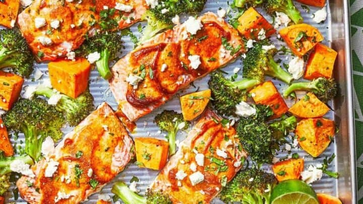 Image for Thursday: Sheet-Pan Salmon with Sweet Potatoes & Broccoli