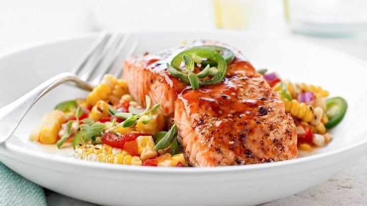 Image for Thursday: Barbecued Salmon with Corn Relish