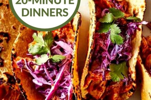 Pinterest Pin for July Healthy 20 Minute Dinners Meal Plan (July 24)