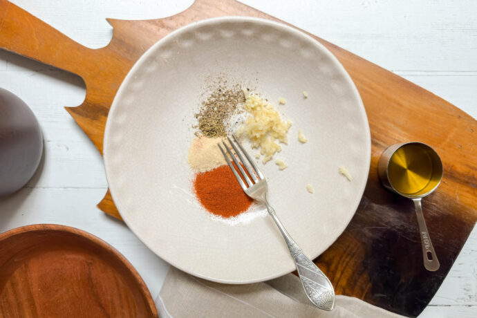 Top view of spices in Paprika Sauce