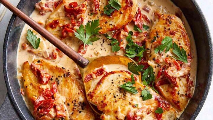 Image for Wednesday: Chicken Cutlets with Sun-Dried Tomato Cream Sauce