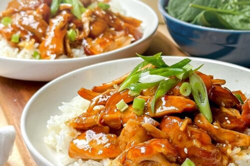 Pinterest Pin forCrockpot Honey Garlic Chicken (5 Minutes Prep)