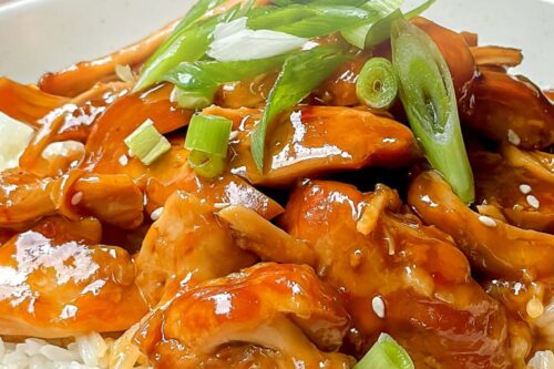 Pinterest Pin forCrockpot Honey Garlic Chicken (5 Minutes Prep)