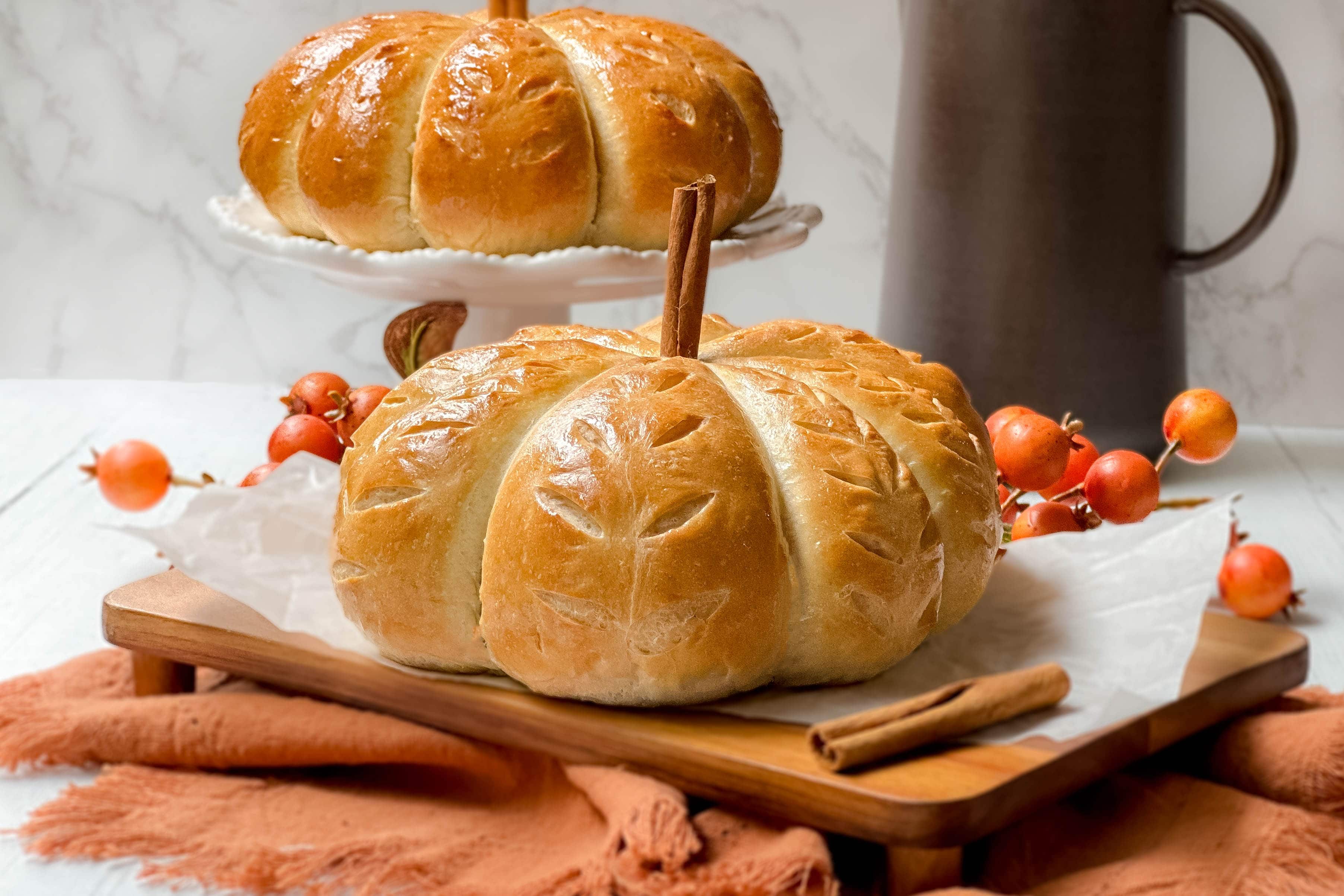 Pumpkin shaped bread in an hour 31 daily
