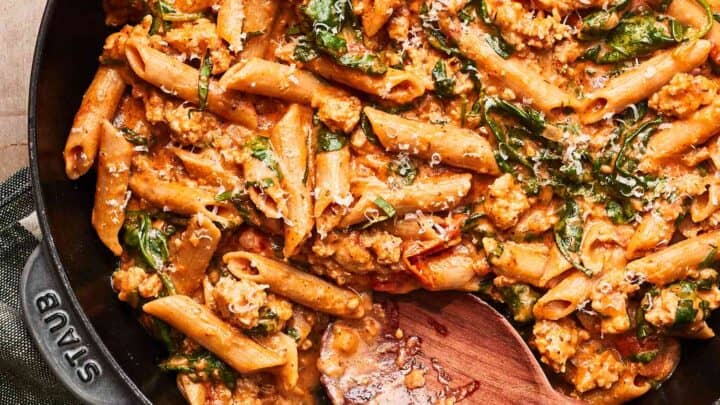 Image for Friday: One-Skillet Cheesy Ground Chicken Pasta