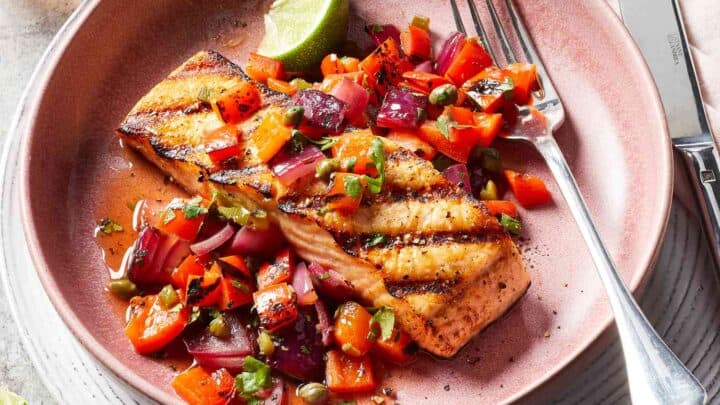 Image for Thursday: Grilled Salmon with Red Pepper Relish