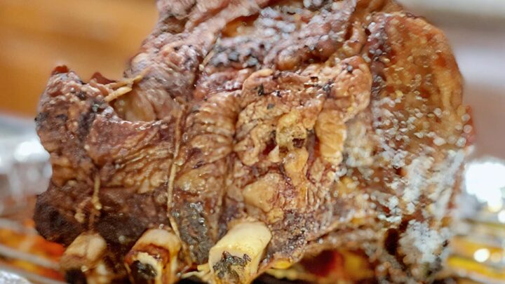 Family Christmas Day Prime Rib dinner feast in process.