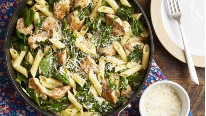 Image for Wednesday: Chicken and Spinach Skillet Pasta with Lemon
