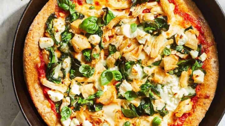 Image for Friday: Skillet Pizza with Red Peppers, Chicken & Spinach