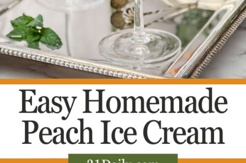 Pinterest Pin for Peach Ice Cream Recipe