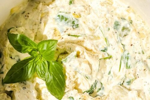 Pinterest Pin for Easy Crockpot Spinach Artichoke Dip